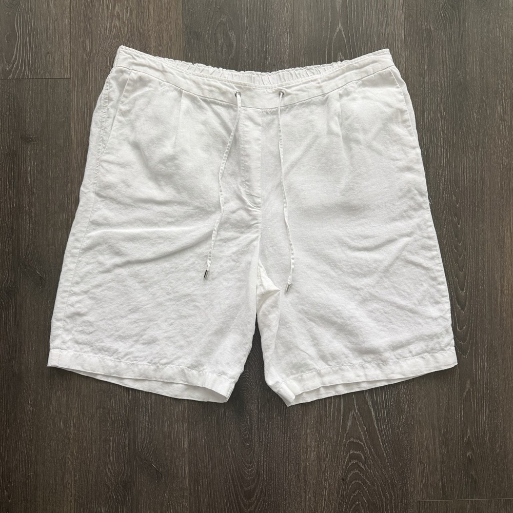 Chicos White 100% Linen Shorts Women 3 US 16 Beach Resort Travel Lagenlook